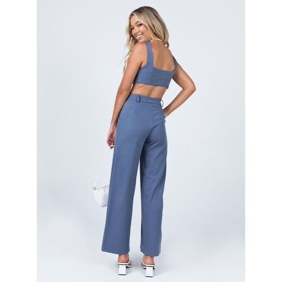 Princess Polly Huxley Blue Square Neck Crop Top Size 8 - Picture 3 of 10